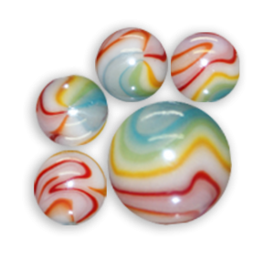 MYTHICALS 20 / 16mm + 1 / 25mm Assorted Marbles - Mermaid - Nymph - Unicorn - Witch - 20 Threads